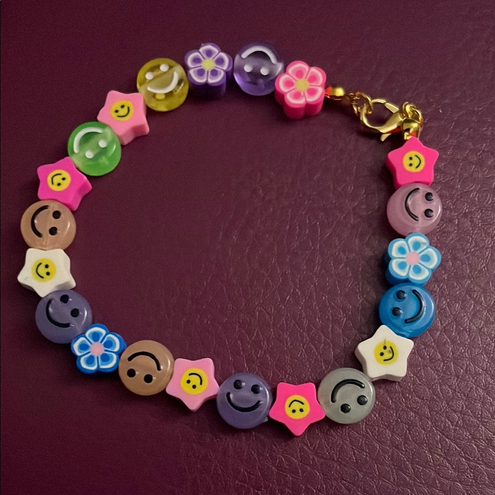 Colorful Smiley Bead Bracelet